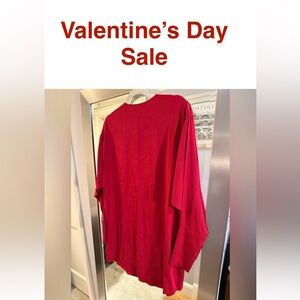 Vibrant Red Tamara Mellon Long Sleeve Top/Mini Dress. Size 4